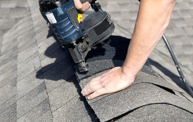 installing roof shingles large