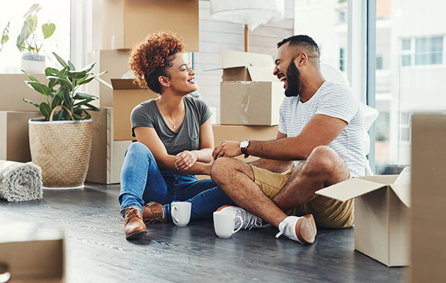 couple moving in large